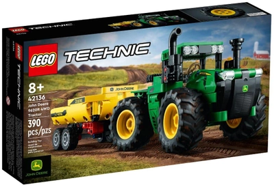 Zestaw klocków LEGO Technic John Deere 9620R 4WD Tractor 390 elementów (42136)