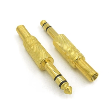 Роз'єм Jack 6.3 тато Stereo 3 pin з пружиною метал Gold 14625