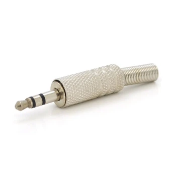 Разъем Jack 3.5 папа 3 pin Stereo с пружиной Voltronic металл серый 06304