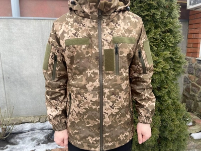 Тактична куртка Softshell армійська військова флісова куртка колір піксель софтшел розмір 54 для ЗСУ 54-02