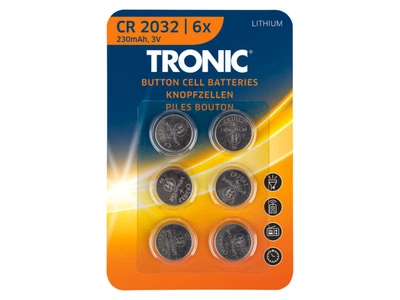 Батарейки таблетки CR 2032 6 шт TRONIC Lithium 3V (N1-00875)