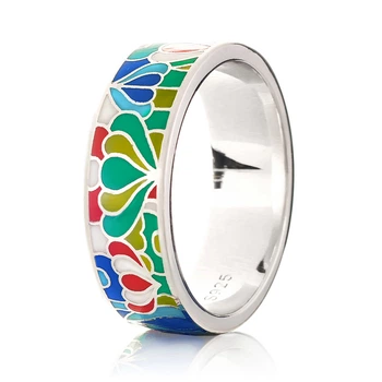 Серебряное кольцо с эмалью P002560.1