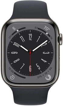 Smartwatch Apple Watch Series 8 GPS + Cellular 45mm Graphite Stainless Steel Case with Midnight Sport Band (MNKU3)