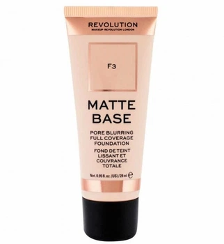 Тональный крем с матовым финишем Makeup Revolution Matte Base Foundation "F3" 28 мл. Светло-бежевый