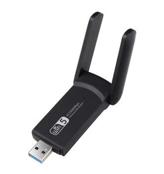 Двохдіапазонний USB 3.0 Wi-Fi 5 (AC) 1300Mbps адаптер 2.4/5GHz Wireless Lan Card Black UWA-2 (U3-AC1300)