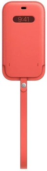 Etui z klapką Apple MagSafe Leather Sleeve do Apple iPhone 12/12 Pro Pink Citrus (MHYA3)