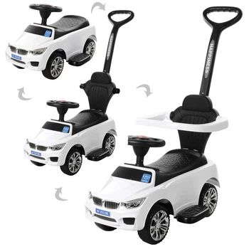 Детская Каталка Толокар для малышей Bambi Racer M 3503B-1 BMW Белый звуковые и световые эффекты родительская ручка пластиковые колеса