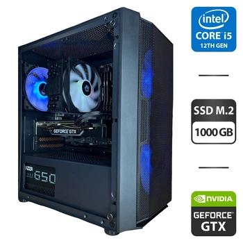 Сборка под заказ: игровой ПК Qube Wind Black Tower / Intel Core i5-12400F (6(12) ядер по 2.5-4.4 GHz) / 16GB DDR4 / 1000GB SSD M.2 / GeForce GTX 1660 Super, 6GB DDR6, 192-bit / HDMI / 650W б/у