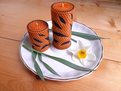 Набор восковых свечей с цветной вощины "Оранжевой" Zigrivay 2 шт (10024)