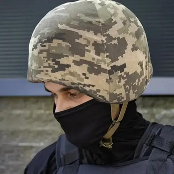 Кавер чехол на шлем каску маскировочный защитный тактический армейский военный на резинке трикотаж (474272-Prob) Пиксель
