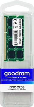 RAM Goodram SODIMM DDR3L-1600 8192MB PC3-12800 (GR1600S3V64L11/8G)