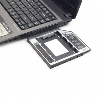 Адаптер підключення Gembird для HDD/SSD 2.5'' у відсік приводу ноутбука SATA/mSATA низькопрофiльний (MF-95-01)