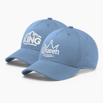 Парные кепки бейсболки family look INAL King Queen Король и Королева XXL / 61-62 Синий 213861