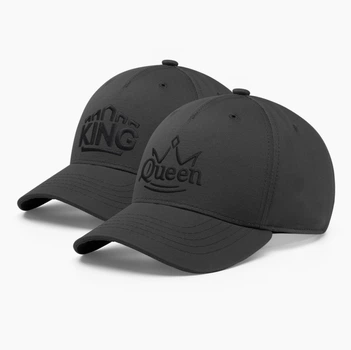 Парные кепки бейсболки family look INAL King Queen Король и Королева XXL / 61-62 Черный 187961