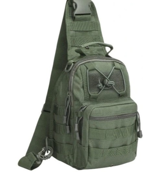 Рюкзак сумка на плечи ранец Nela-Styl mix54 Molle Олива 20л (Alop) 13 х 26 х 7 см однолямочный с регулируемым плечевым ремнем ручкой для переноса