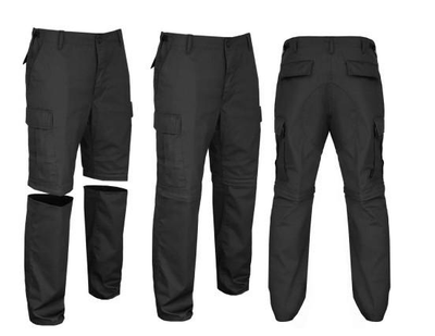 Трекінгові чоловічі штани штани BDU 2в1 Чорний розмір XL (Alop) ідеальний вибір для комфортного й універсального носіння в будь-яких умовах активного відпочинку та пригод
