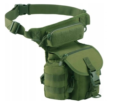 Чоловіча сумка органайзер підсумок на ногу плечі Зелений (Alop) максимальна функціональність і комфорт надійне зберігання спорядження зручність і практичність