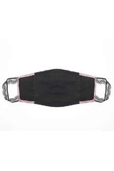 Захисна бавовняна двошаровий маска з кишенею для додаткової фільтрації Effetto one size чорно-рожевий (68849)
