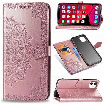 Чехол Vintage для Iphone 11 книжка кожа PU с визитницей розовый