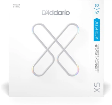 Струны для акустических гитар D'Addario XSAPB1047-12 XS Acoustic Phosphor Bronze Extra Light 12-String (10-47)