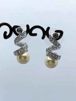 Серьги металлические спираль Желтый 9203