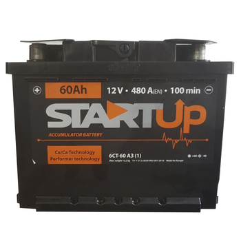 Автомобільний акумулятор Start UP (завод Westa) 60 Ah 480 А плюс правий (-/+)