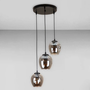 Люстра подвесная Лофт Light House LS-17191F-3 BK+BK (300) черная, плафон черный