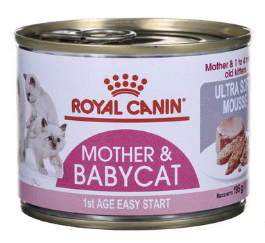 Вологий корм для кошенят та мам ROYAL CANIN Ніжний мус Mother & Baby 195г (9003579311660) (4098002)