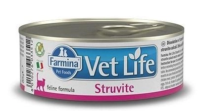 Mokra karma lecznicza dla kotów Farmina Vet Life Struvite, dieta przy struwitach, 85 g (8606014102871)