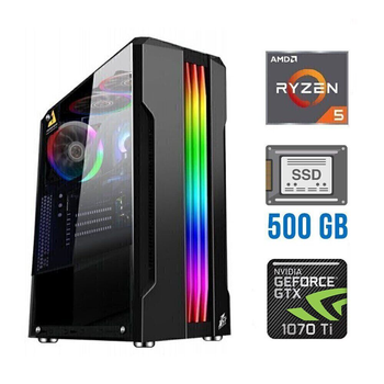 Игровой ПК AMD Ryzen 5 3600 (6(12) ядер по 3.6-4.2 GHz) NEW / 16GB DDR4 NEW / 500GB SSD NEW / GeForce GTX 1070 Ti, 8GB GDDR5, 256-bit / 500W NEW б/у