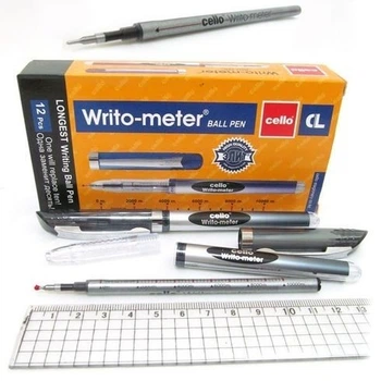 Ручка шариковая Cello WRITOMETER BALL PEN (пишет 10км) черная , 12 шт. CL-8048-BK