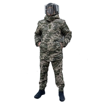 Куртка зимняя флисовая Бушлат Софтшелл водонепроницаемая 60 Пиксель армейская военная тактическая