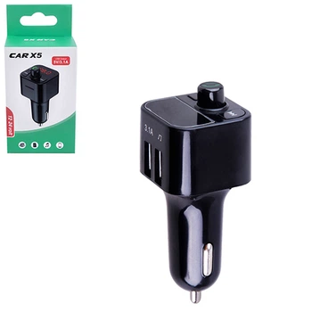 Модулятор FM 5в1 Х5 12-24V 2USB 5V 3.1A TF карта Bluetooth совместимый с автомобилями V09087