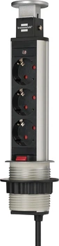 Przedłużacz Brennenstuhl Tower Power biurkowy 3 gniazda 2 m (1396200003)