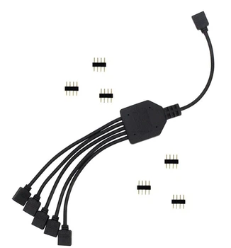Кабель Спліттер 12V 4PIN RGB LED Strip Connector 1 -> 5 подовжувач перехідник 30см (788225944) Чорний