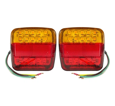 Универсальные Задние LED фонари, на прицеп, на трактор, на грузовик 12 и 24 Вольта (105х105мм) Комплект 2шт