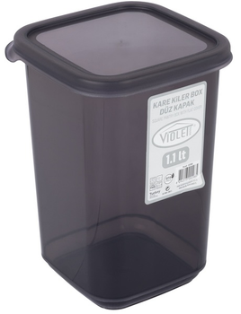 Контейнер пластиковый для сыпучих продуктов Violet House 0298 Transparent Black 1.1 л (0298 Transparent Black)