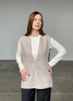 Жіночий жилет KOKO boutique з пальтової тканини сіро-бежевий one size