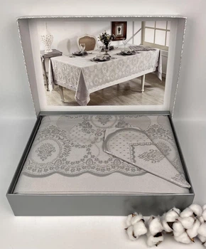 Скатерть Set Maison D'or 160x320+150x310+8pcs+8psc Marinella T.Cloth Grey