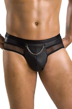 Мужское эротическое бельё кожаные открытые трусики 030 SLIP OPEN TOM Чёрный XXL/XXXL - Passion ( SO7563 )