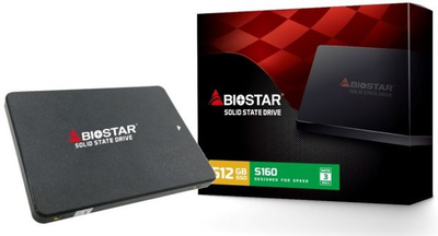 Твердотельный накопитель 512Gb, Biostar s160, sata3, 2.5", 3d tlc, 550/510 MB/s (s160-512gb)
