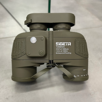 Бинокль SIGETA Admiral 7x50 Military тактический плавучий, с компасом, дальномером, чехол с ремнем и карманом