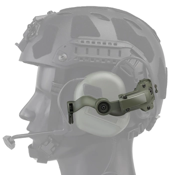 Кріплення "чебурашки" адаптер для активних навушників на тактичний шолом кронштейн BeArmD Олива (1489902)