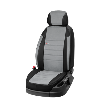 Авточохли на сидіння EMC-Elegant Eco Lazer+Antara 2020 (P) для Mini Hatch III (F56) 2013-2018 хетчбек 3 дв. (Cooper S, USA) чорно-сірий
