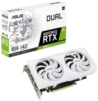 Відеокарта Asus GF RTX 3060 Ti 8GB Dual White (DUAL-RTX3060TI-8GD6X-WHITE)