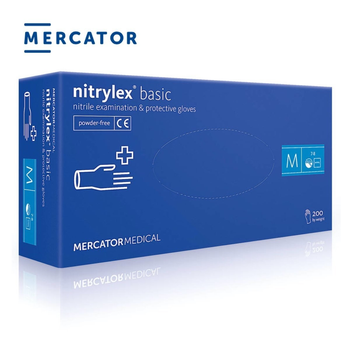 Рукавиці нітрилові Nitrylex Basic розмір M 100 шт