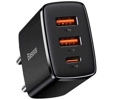 Сетевое зарядное устройство BASEUS CCXJ-E01 2xUSB Type-C 30W 3A PD QC черный