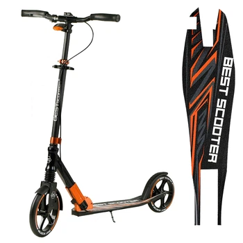 Самокат двухколесный Best Scooter 79740, ручной тормоз, фара, Оранжевый