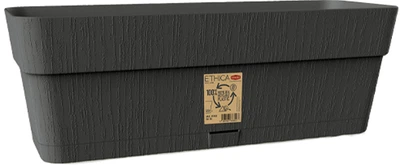 Вазон прямокутний Stefanplast Ethica 50 x 18 x 17 см Графітовий (68251)