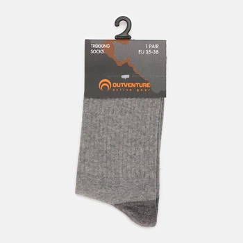 Носки для активного отдыха Outventure 113398OUT-AA коттон 35-38 Серые (0990044145716_2990023684227)